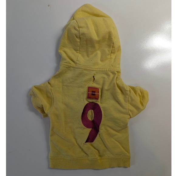 Isaac Mizrahi Other - Isaac Mizrahi Yellow Dog Hoodie Small Embroidered 9 Graphic Sweatshirt